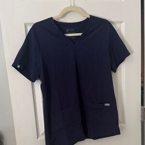 Figs Navy Blue Short Sleeve Top